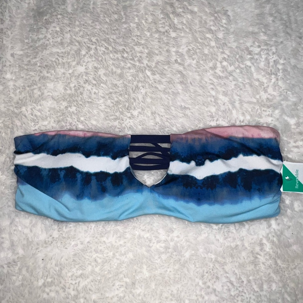 Splendid reversible tie dye striped bikini top